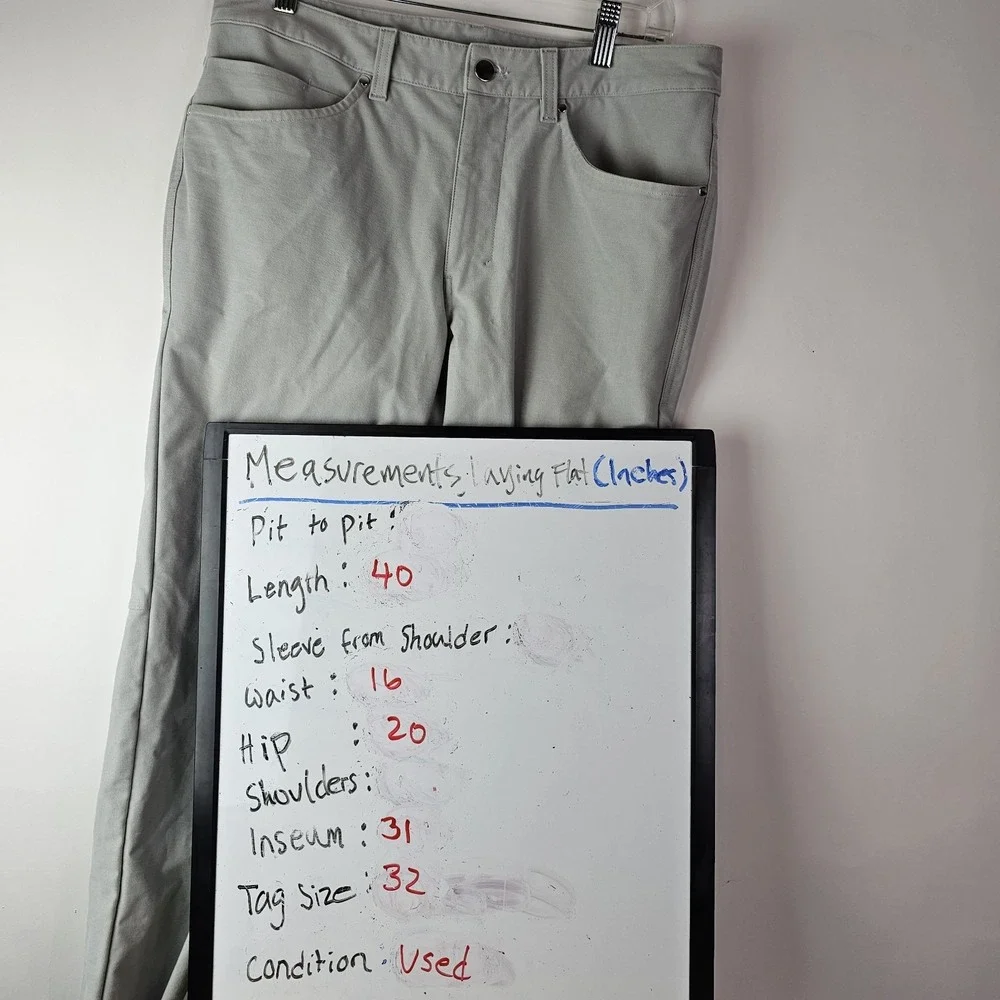 Lululemon ABC Classic-Fit 5 Pocket Pant Mens Size 32 Utilitech Workwear Inspired